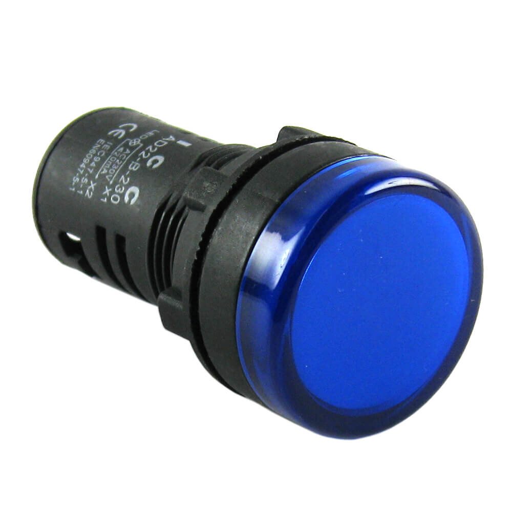 AD56DS-B-230 | Blue Standard LED Pilot Lamp 22.5mm 230VAC/DC  AD22-B230