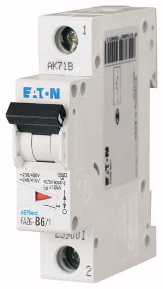 Eaton Moeller FAZ6-C3/1 MCB, 3A, 1-Pole, C-Type, 6kA - 239032